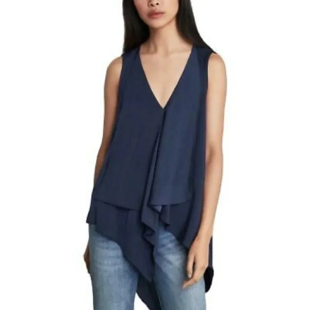 BCBG Cyprien Asymmetric hi lo duster Top Blouse